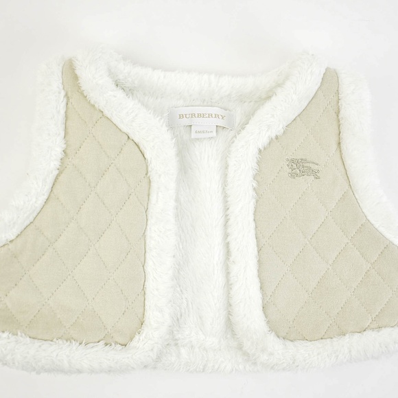 Burberry Other - BURBERRY Baby: Beige, Quilted Logo, Lined Vest